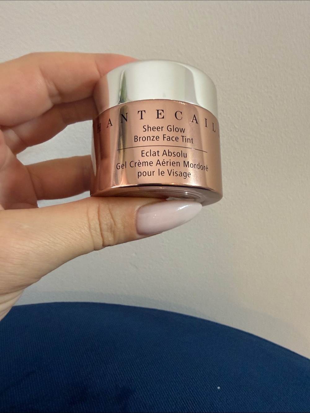 Chantecaille Sheer Glow Bronze Face Tint - Rose Gold and Silver Jar